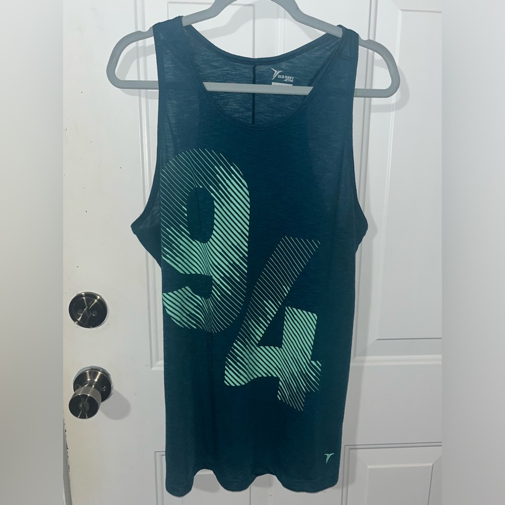 EUC Old Navy Active Semi-Fitted “94” Graphic Tank - Teal/Mint Green - Size XXL